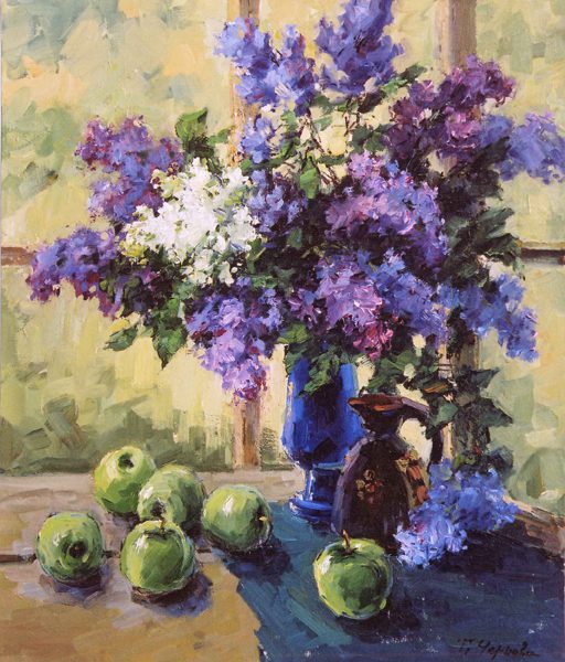 Bouquet in a Blue Vase  